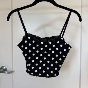 Topshop Polka Dot Cropped Tank